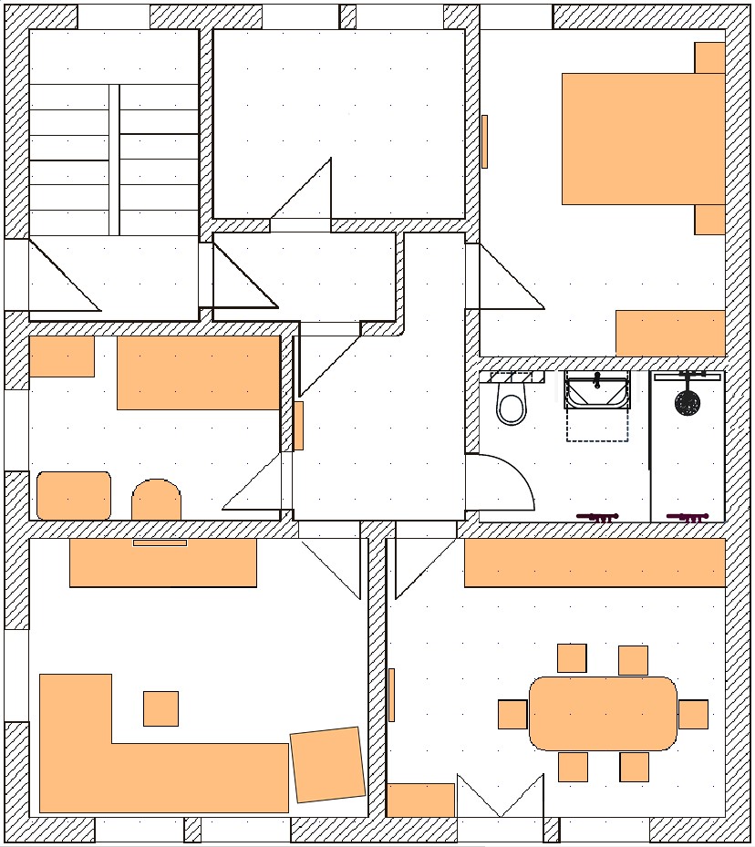 Grundriss der Ferienwohnung Steinbock 77